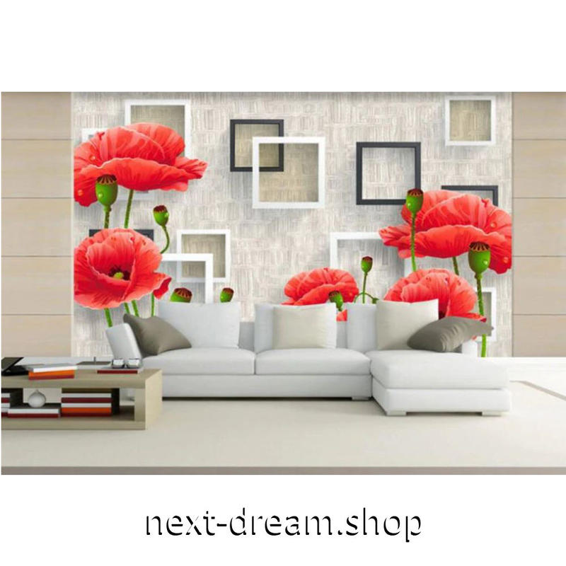 カスタム３d壁紙 1ピース 1 赤い花 立体 キッチン 寝室 リビング クロス張替 リメイク