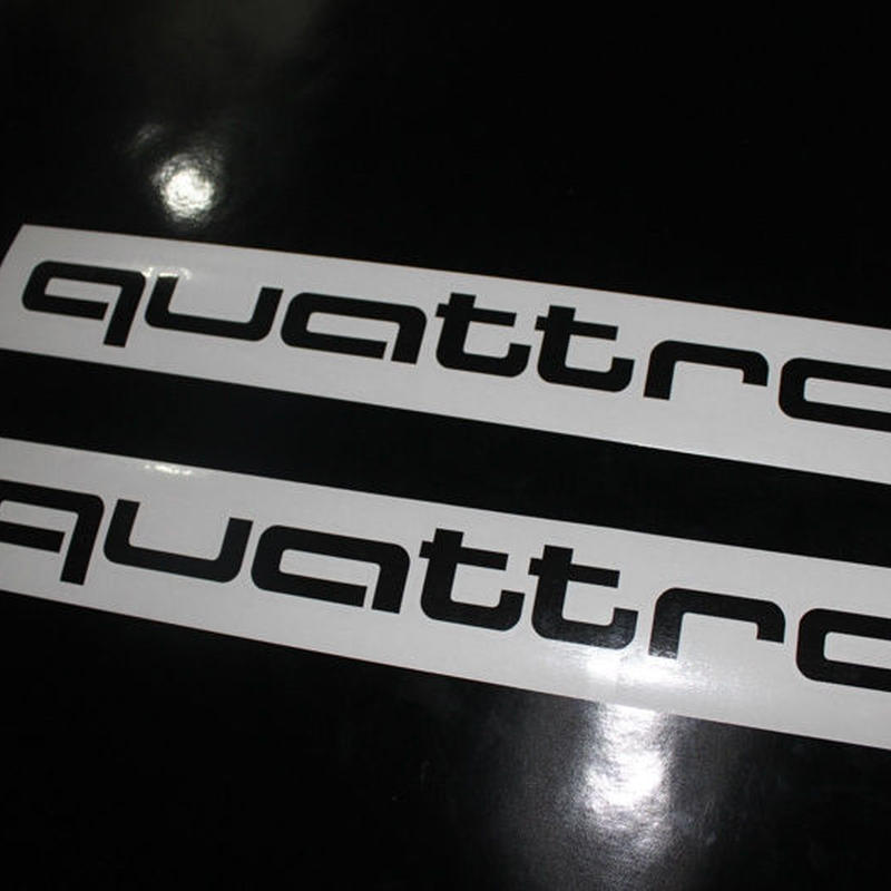 アウディ ステッカー ２個入 ロゴ Quattro バッジ リア ボディ エンブレム Aud