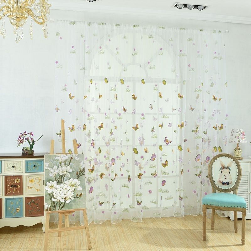 希少 デザイン かわいい カラフル 蝶柄 アメリカスタイルジャカード 寝室 リビングルーム レ