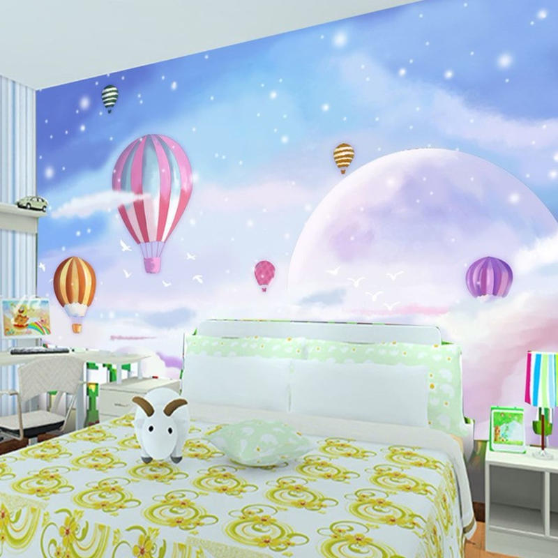 ３d 壁紙 1ピース 1 子供部屋 雲 キラキラ雪 熱気球 インテリア 装飾 寝室 リビング