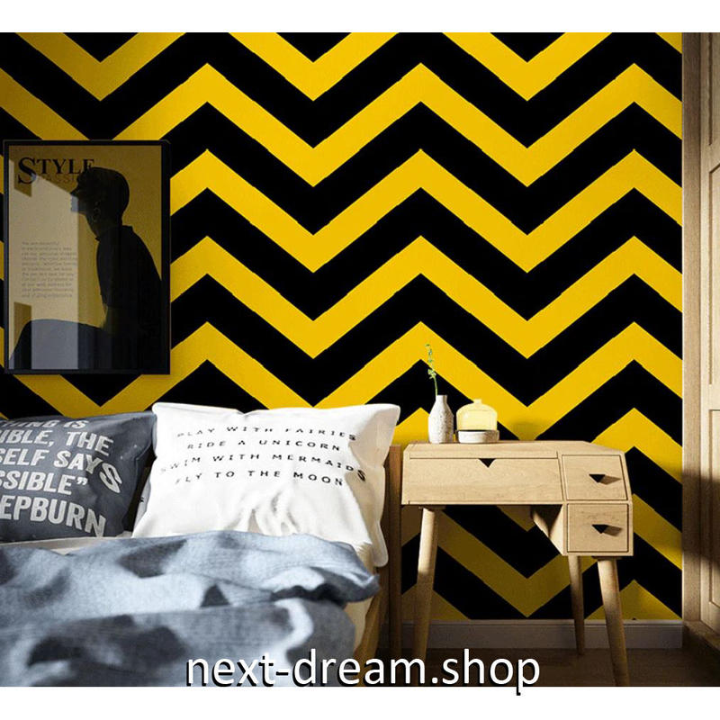 壁紙 ジグザグストライプ 黒 黄色 タイガーカラー 53cm 10m 高級ウォールペーパー
