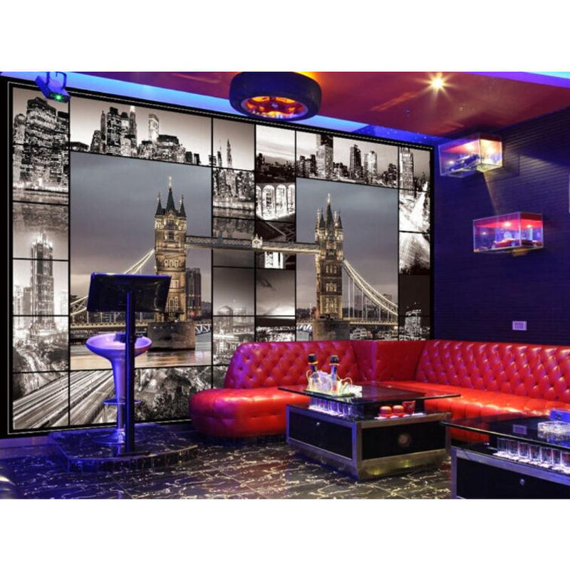 カスタム３d壁紙 1ピース 1m2 ロンドンの風景 モノクロ イギリス お洒落 レストラン