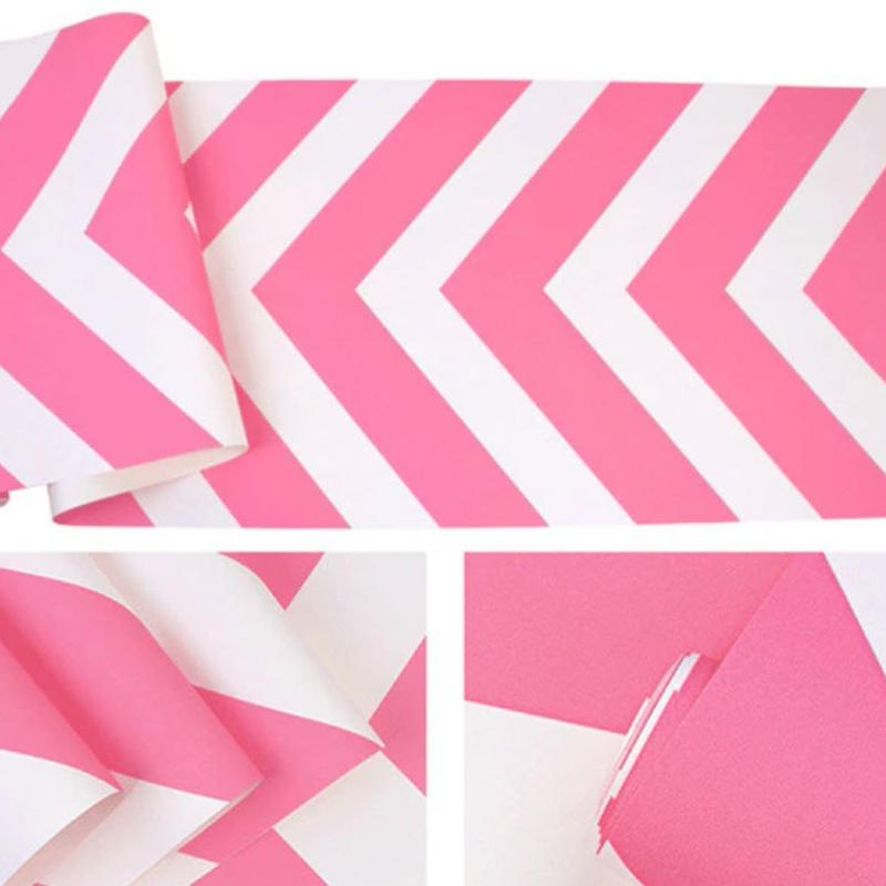 壁紙 ジグザグストライプ 白 ピンク 女の子 53cm 10m 高級ウォールペーパー 部屋