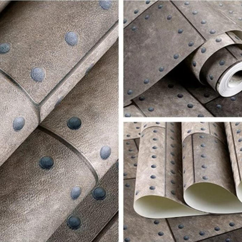 ３d壁紙 53 10 インダストリアル 鉄筋デザイン 鉄色 高級クロス 部屋 リビング