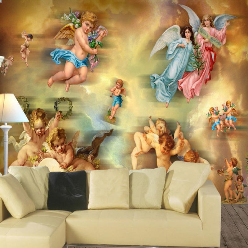 ３d 壁紙 1ピース 1 ヨーロッパ レトロ 絵画 天使 インテリア 部屋装飾 耐水 防湿