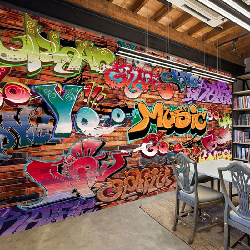 ３d 壁紙 1ピース 1 ウォールアート 落書き 英語 インテリア 装飾 寝室 リビング 耐