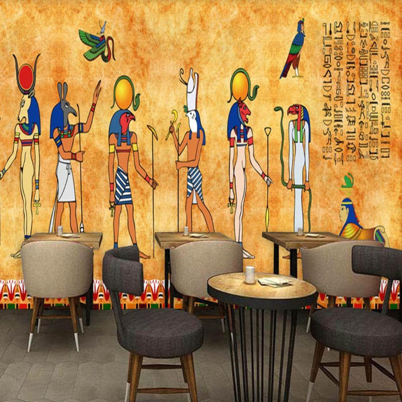 ３d 壁紙 1ピース 1 古代エジブト 壁画 おしゃれ インテリア 部屋装飾 耐水 防湿 防