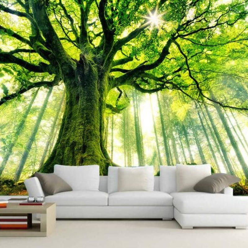 ３d壁紙 1ピース 1 自然風景 木の森 癒しのグリーン インテリア 寝室 リビング ショッ