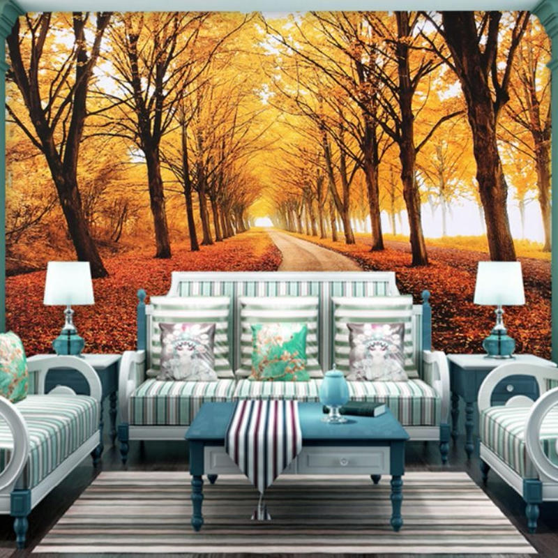 ３d 壁紙 1ピース 1 自然風景 紅葉 一面オレンジ もみじ 楓 癒し効果 リビング 客室