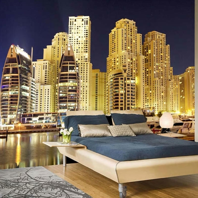 ３d 壁紙 1ピース 1 シティ風景 ドバイ 夜景 Diy リフォーム インテリア 部屋 寝