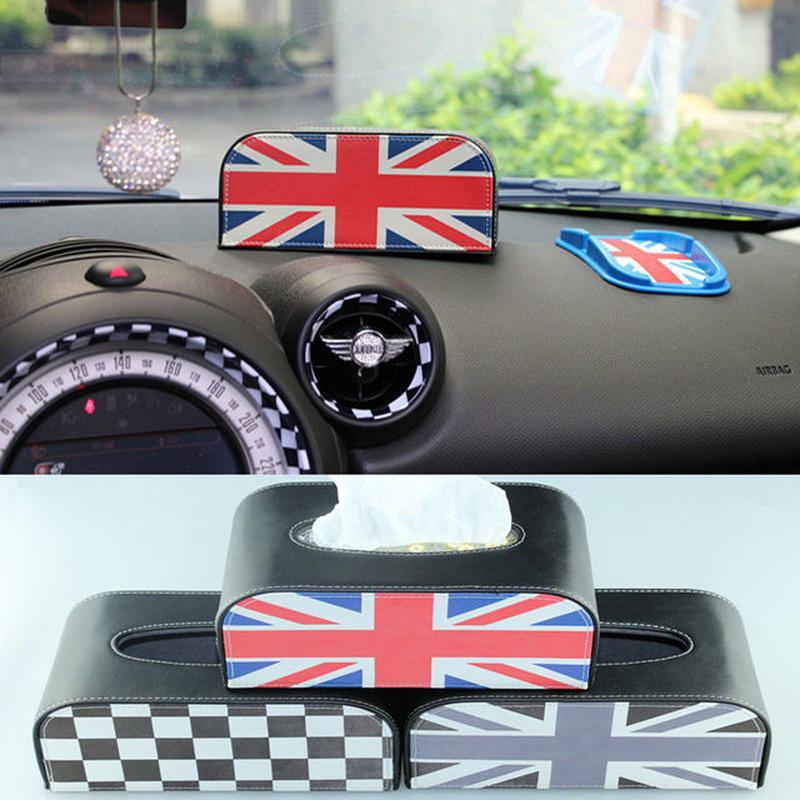 ミニクーパー ティッシュボックス Puレザー Mini クラブマン カントリーマン H0041
