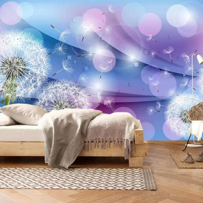 カスタム３d壁紙 1ピース 1 たんぽぽの綿毛 水玉 キッチン 寝室 リビング クロス張替