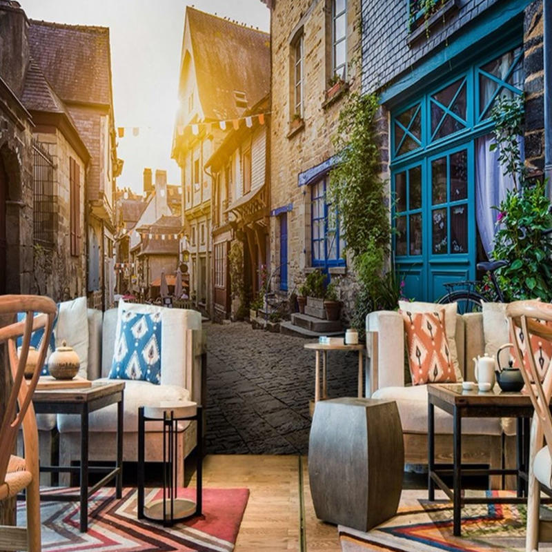 ３d 壁紙 1ピース 1 シティ風景 ヨーロッパ町並み 田舎 Diy リフォーム インテリア