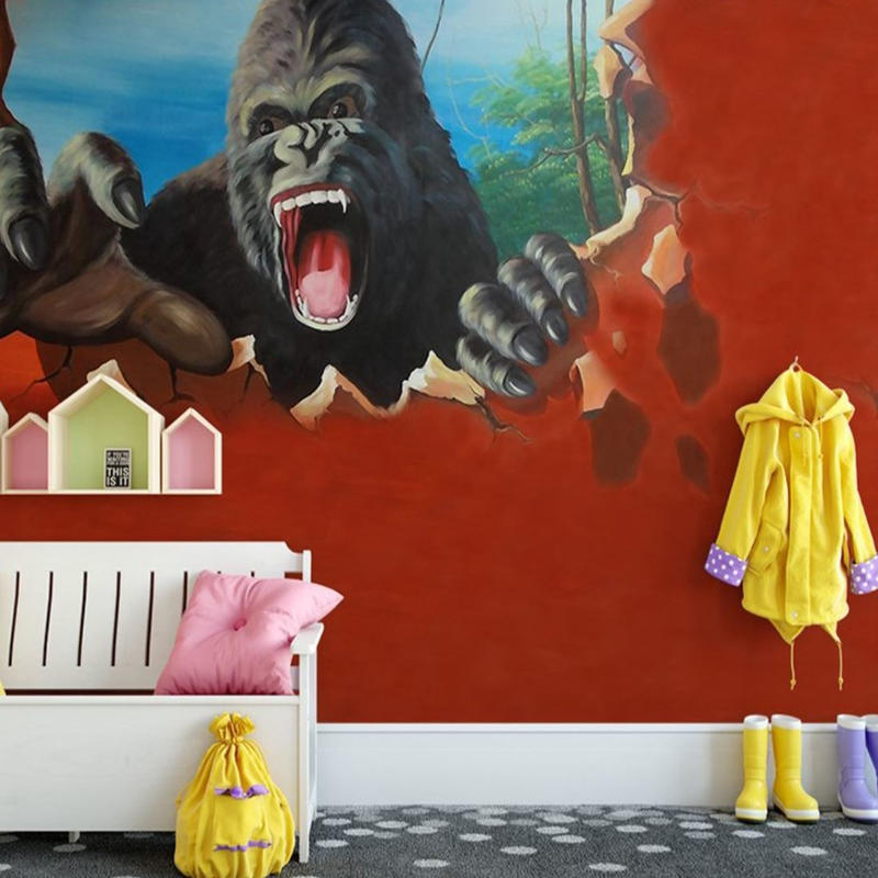 ３d 壁紙 1ピース 1 ウォールアート 壁からゴリラ インテリア 装飾 寝室 リビング 耐