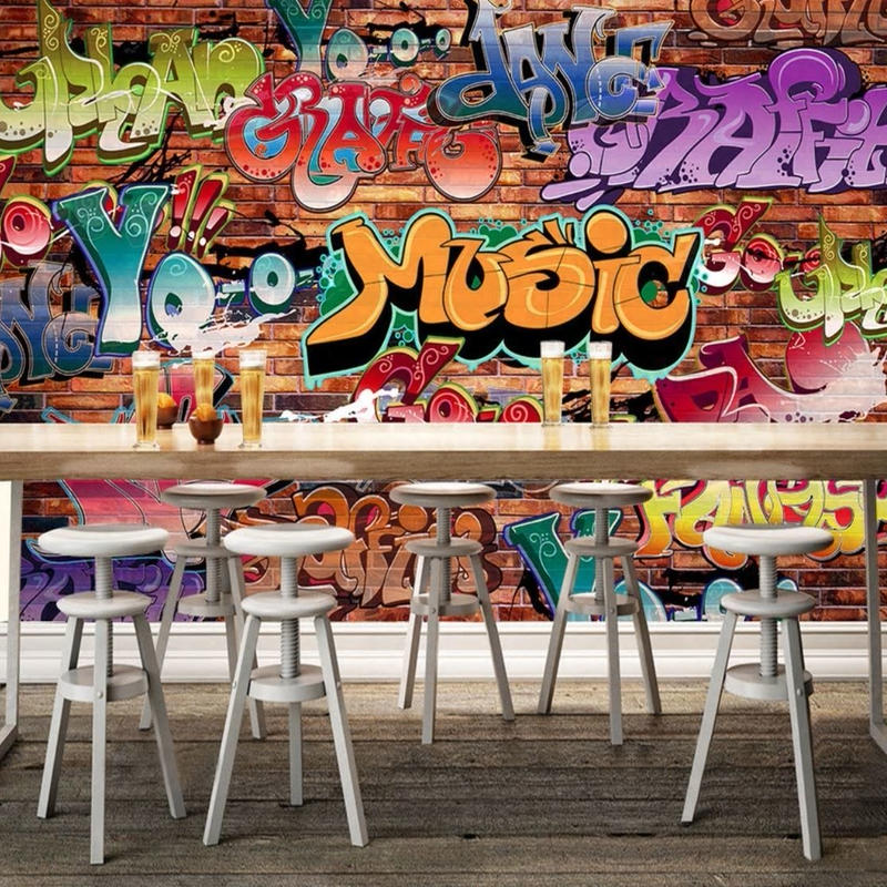 ３d 壁紙 1ピース 1 ウォールアート 落書き 英語 インテリア 装飾 寝室 リビング 耐