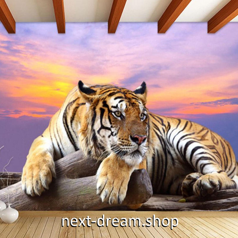 ３d 壁紙 1ピース 1 動物描写 虎 夕暮れ時のサバンナ インテリア 装飾 寝室 リビング