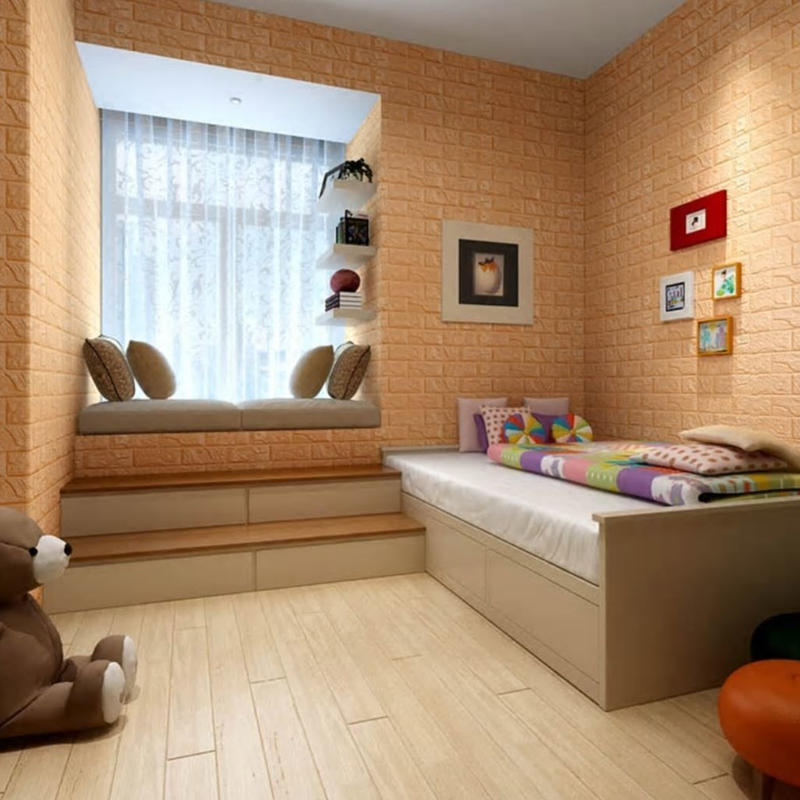 ３d壁紙 70 77cm 1pcs レンガ 赤 オレンジレッド Diy リフォーム インテリア