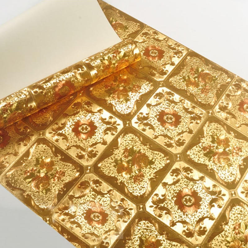 ３d 壁紙 53 1000 ゴールド 金箔 キラキラ Pvc 防水 カビ対策 おしゃれクロス