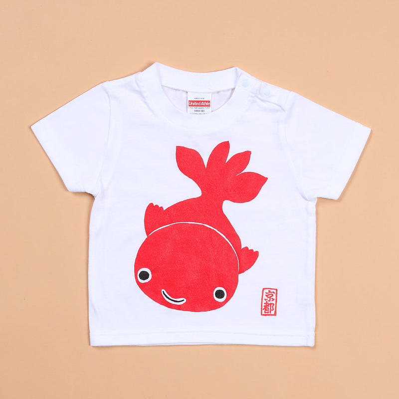 お名前tシャツ 前金魚柄 男女 京都一ツ家