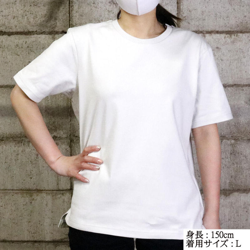 Hofi 010 インド超長綿 アイレット襟ｔシャツ レディース シルバー 東大阪繊維