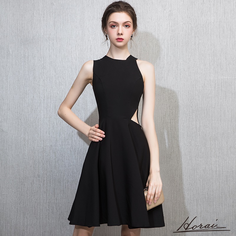 ウエスト穴あき 個性的 アシンメトリー 大きい ワンピース パーティードレス 結婚式 ドレス