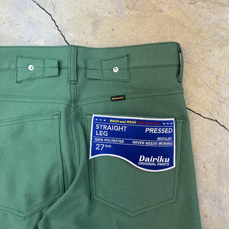 DAIRIKU | Straight Flasher Pressed Pants | Gree... DAIRIKU | Straight Flasher Pressed Pants | Gree...