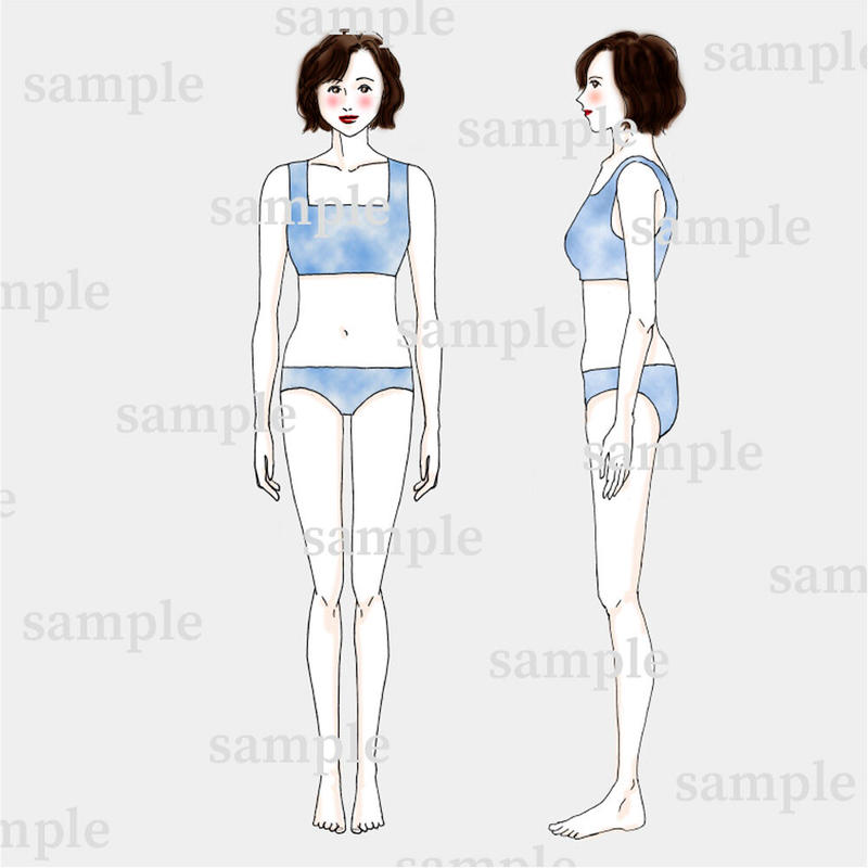 骨格診断 説明用シート 各イラスト ブルー Hundred Colors 骨格診断 説明用シート 各イラスト ブルー Hundred Colors