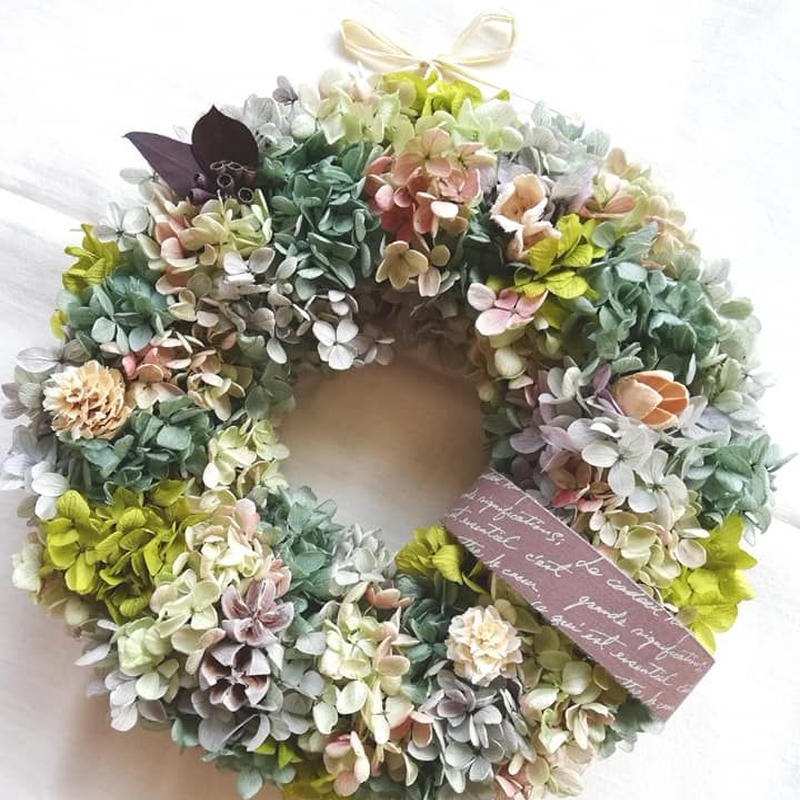 あじさいリース グリーングラデーション Hwreath S Store あじさいリース グリーングラデーション Hwreath S Store