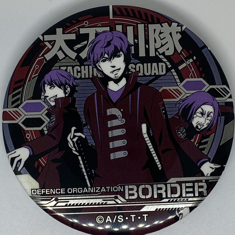 裏面キズ有 ワールドトリガー 太刀川隊 ドでか缶バッジ Ablaze 特典 K B