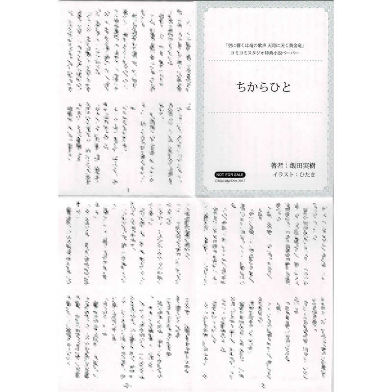 飯田実樹 空に響くは竜の歌声 天穹に哭く黄金竜 コミコミスタジオ特典 ペーパー Blグッズ