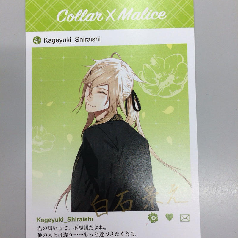 Collar Malice 白石景之 署名入り スペシャルメッセージカード オトメイト夏の市2