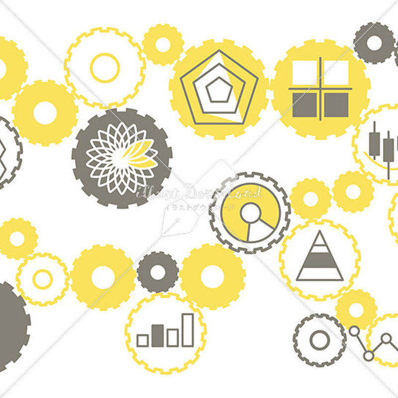 シンプルなグラフのイラストと歯車 グレーと黄色 Illust Download シンプルなグラフのイラストと歯車 グレーと黄色 Illust Download