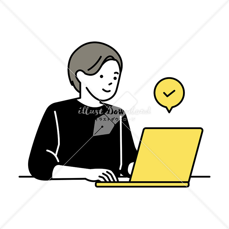 ノートパソコンで仕事をする男性 Illust Download ノートパソコンで仕事をする男性 Illust Download