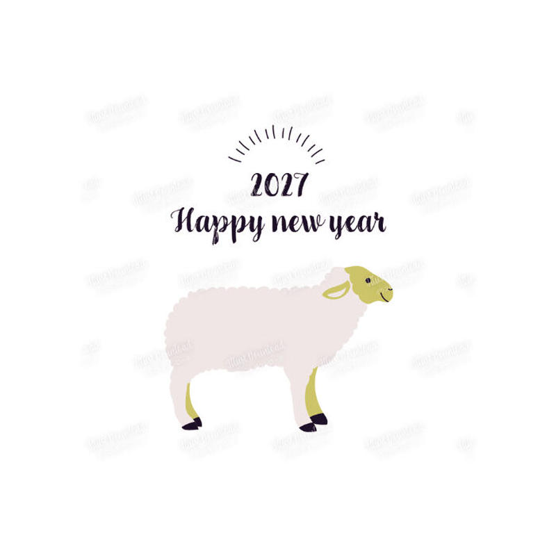 27年 シンプルな未年年賀状 横型 Illust Download