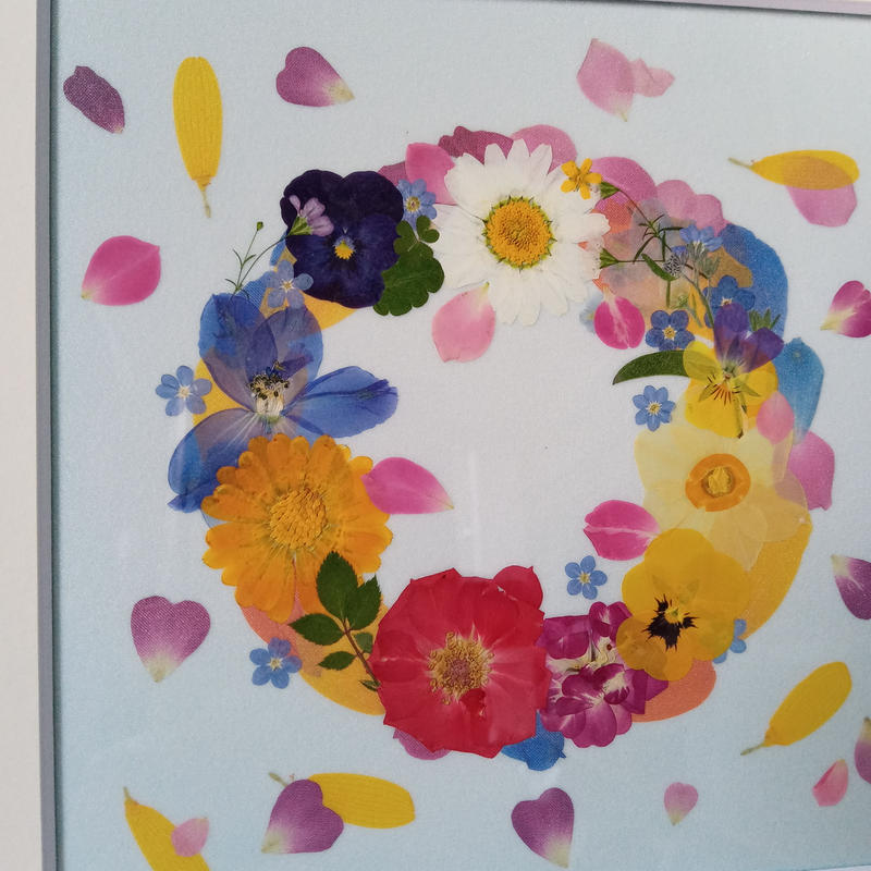 押し花アート《花車》