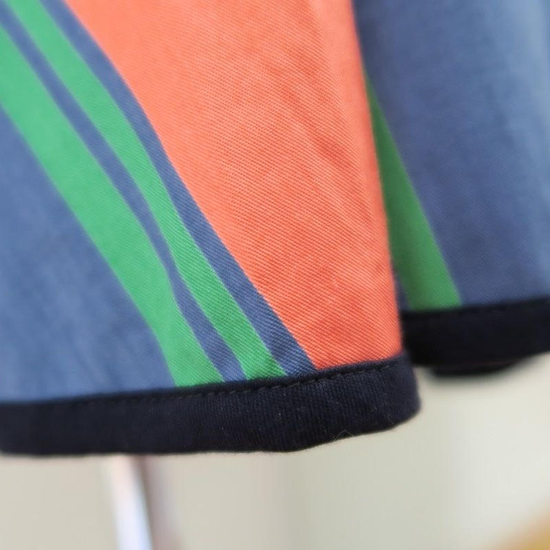 配色フレアワンピース オレンジ系 ネイビー 限定品 Cil 日本製 Bi S Japa