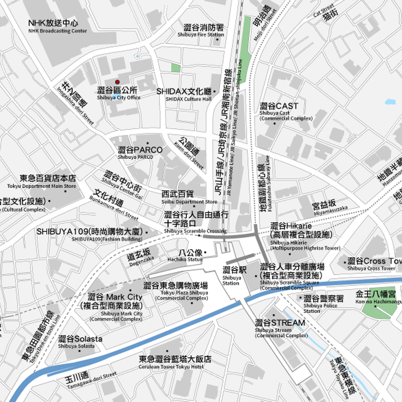 東京 渋谷 ベクター地図データ Eps 繁体語 英語 並記版 地図素材をダウンロードにて