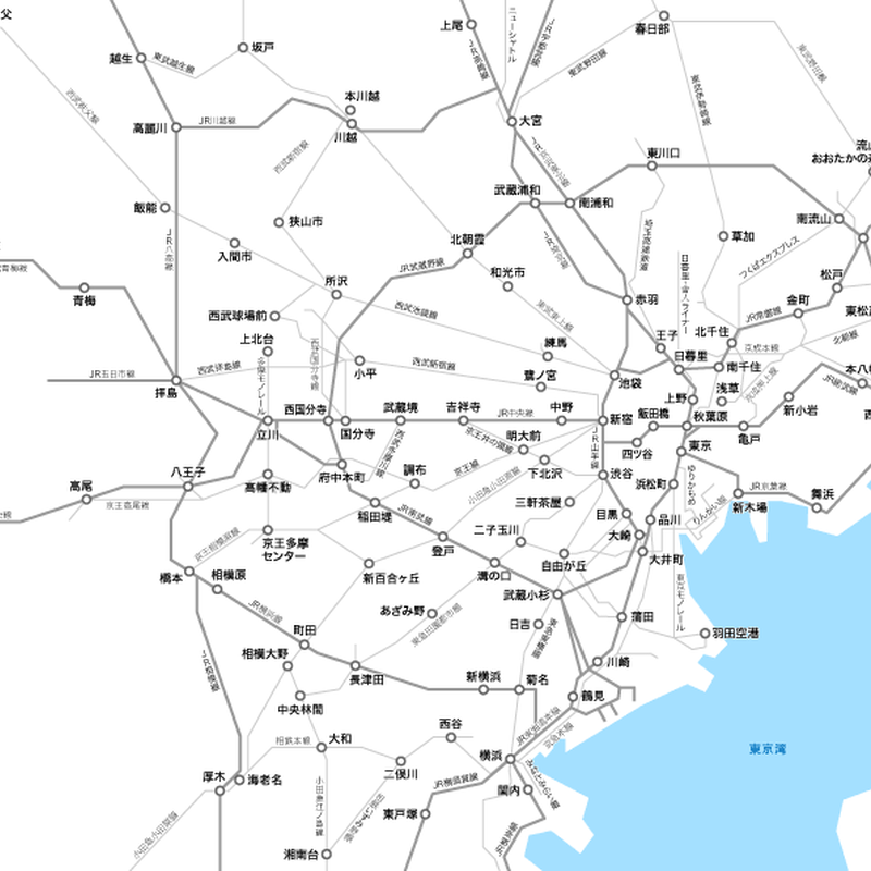 東京都 鉄道路線図 Pdfデータ 地図素材をダウンロードにて販売するお店 今八商店