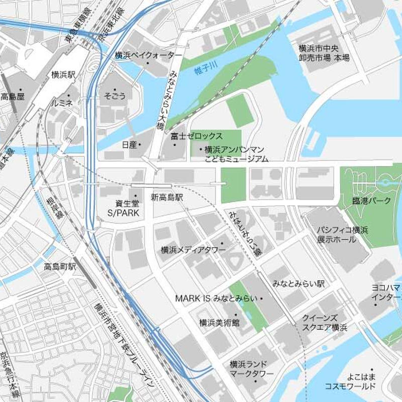 神奈川 横浜みなとみらい マップ Pdfデータ 地図素材をダウンロードにて販売するお店 今八商店