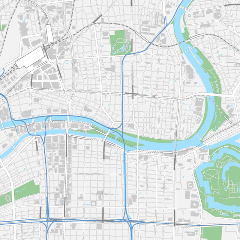 大阪 梅田 大阪城 ベクター地図データ Eps 日本語 英語 並記版 地図素材をダウンロ