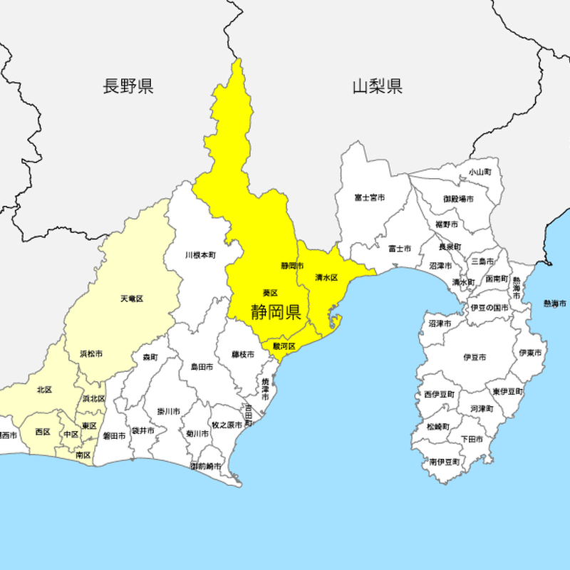 静岡県 市区町村別 白地図データ Eps 地図素材をダウンロードにて販売するお店 今八商店
