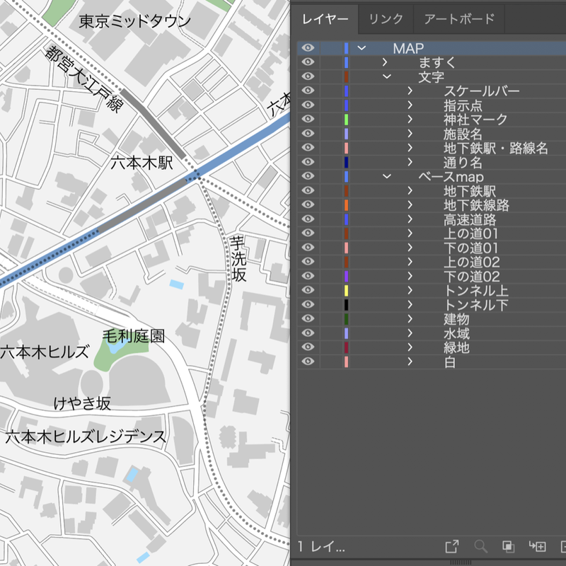 東京 六本木 ベクター地図データ Eps 日本語 地図素材をダウンロードにて販売するお店