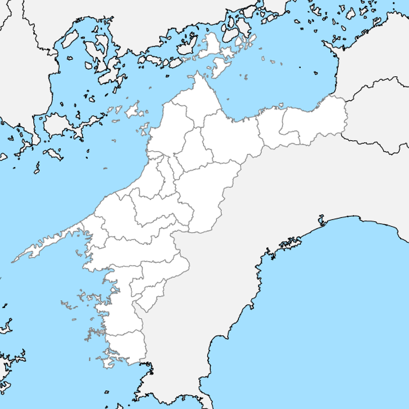 愛媛県 市区町村別 白地図 Pdfデータ 地図素材をダウンロードにて販売するお店 今八商店