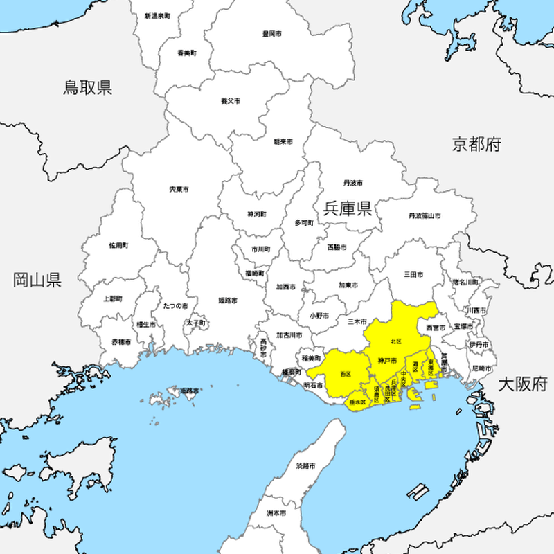 兵庫県 市区町村別 白地図データ Eps 地図素材をダウンロードにて販売するお店 今八商店