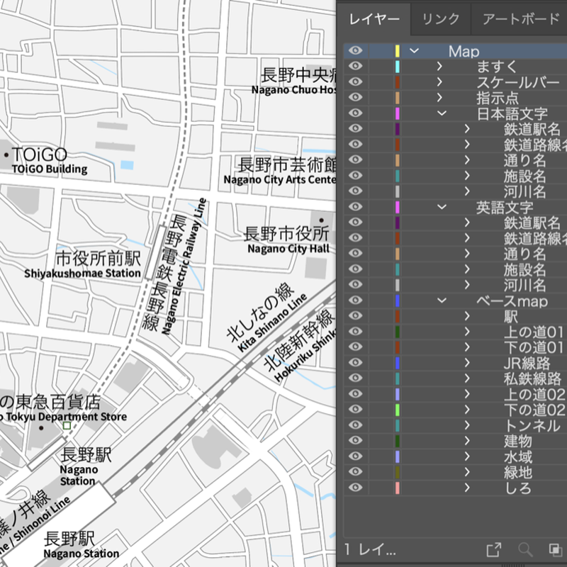 長野 長野駅周辺 ベクター地図データ Eps 日本語 英語 並記版 地図素材をダウンロー 長野 長野駅周辺 ベクター地図データ Eps 日本語 英語 並記版 地図素材をダウンロー