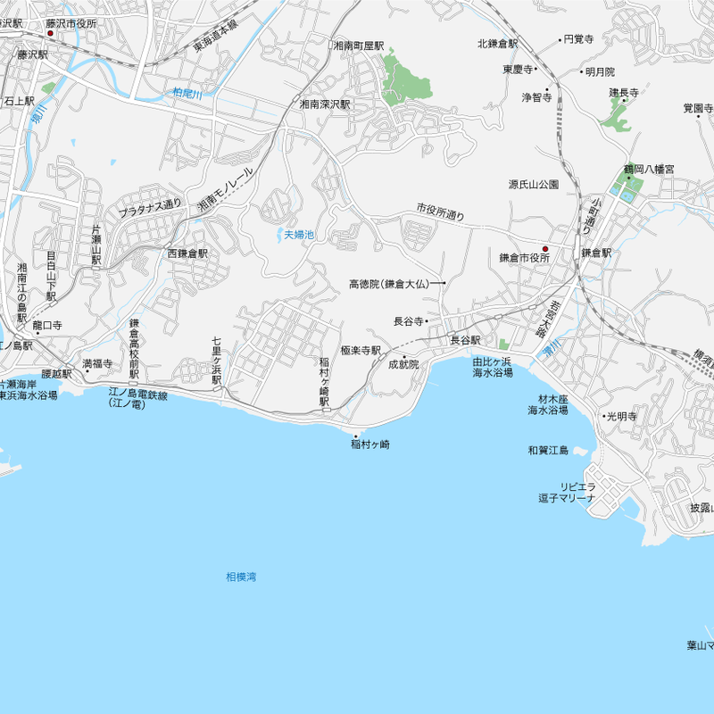 神奈川 江ノ電 鎌倉 逗子 マップ Pdfデータ 地図素材をダウンロードにて販売するお店
