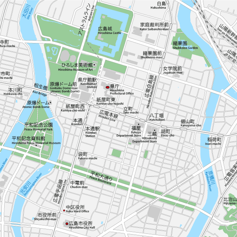 広島 広島中心部 ベクター地図データ Eps 日本語 英語 並記版 地図素材をダウンロー