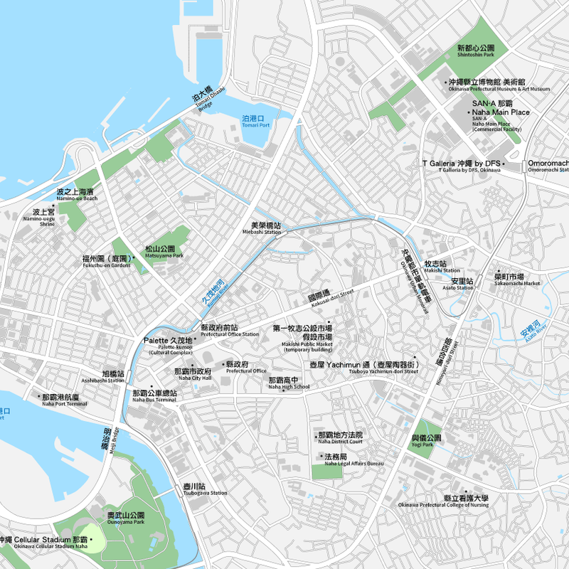 沖縄 那覇 ベクター地図データ Eps 中国語繁体字 英語 並記版 地図素材をダウ