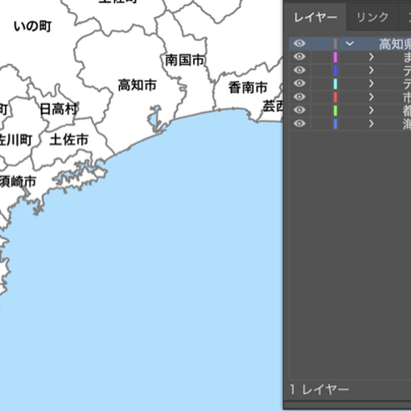 高知県 市区町村別 白地図データ Eps 地図素材をダウンロードにて販売するお店 今八商店