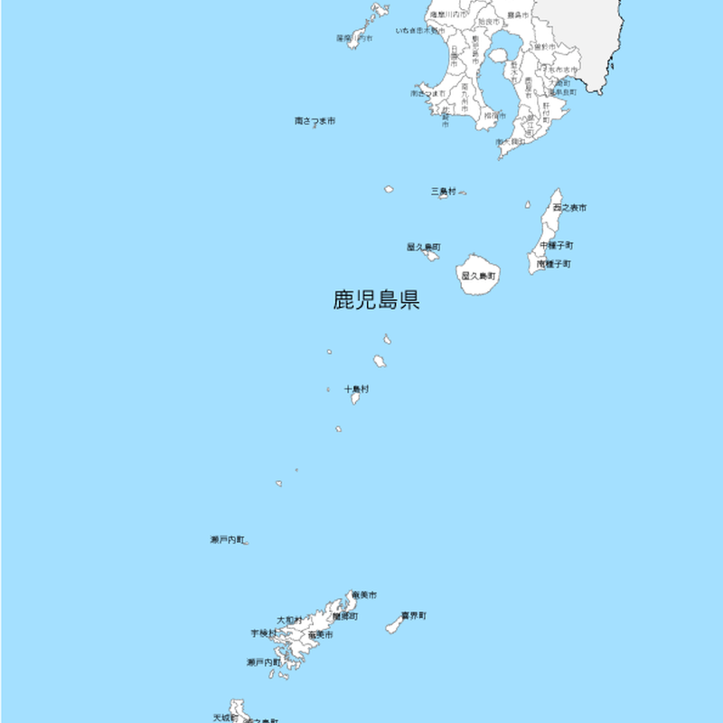 鹿児島県 市区町村別 白地図データ Eps 地図素材をダウンロードにて販売するお店 今八商店